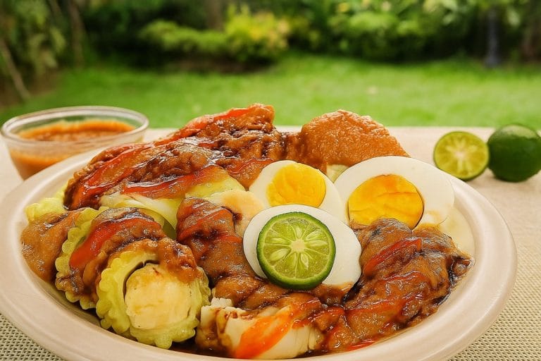 a plate of siomay bandung