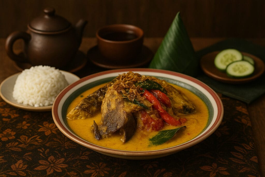 mangut ikan pari served with warm rice