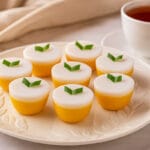 kue talam with hot tea