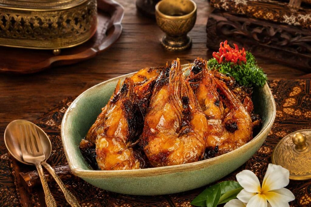 Authentic Udang Goreng Masak Kecap shrimp dish